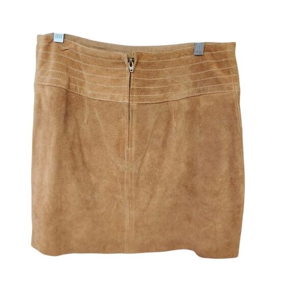 Free People Vintage 1970's Classic Light Brown Suede Hi-waisted Mini Skirt Sz 4 - Picture 8 of 10